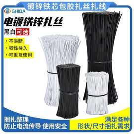 黑白pvc扎丝扎线包塑铁芯金属扎带玩具园艺绿植工具包胶扎丝批发