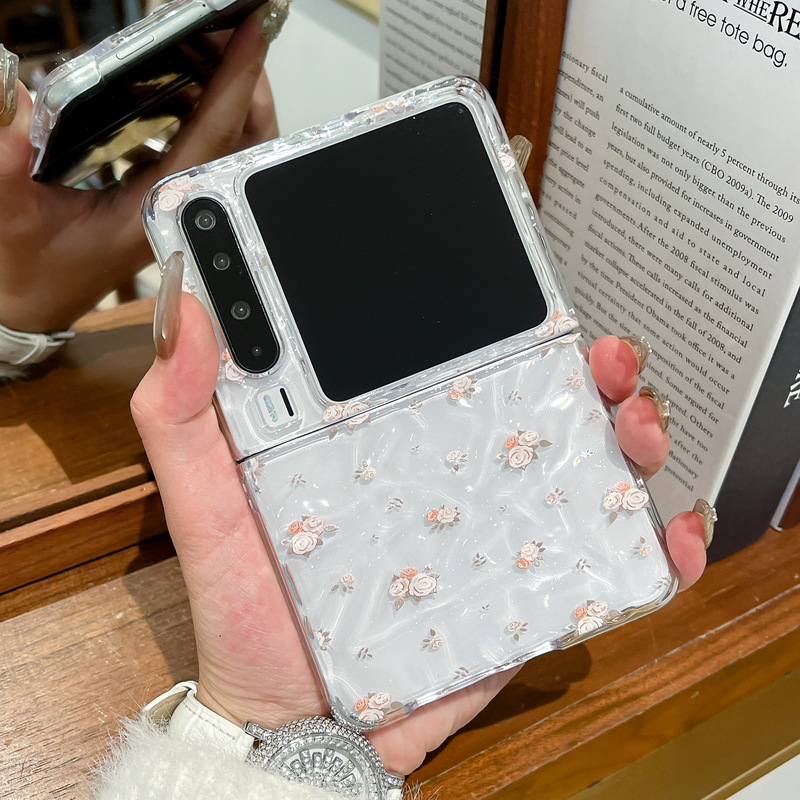 Huawei 社ポケット 2 携帯電話ケース水の波紋ローズポケット S 折りたたみスクリーンブレスレット女性の保護カバーに適しています|undefined
