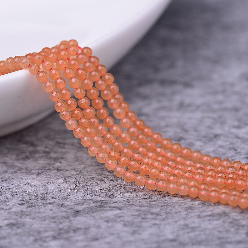 Mingdu クリスタルカラーカルセドニーファセットルースビーズさまざまなカルセドニーラウンドビーズ半完成 DIY ジュエリービーズ|undefined