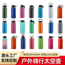 外贸304不锈钢太空壶小口保温杯大容量户外骑行登山运动水壶礼品