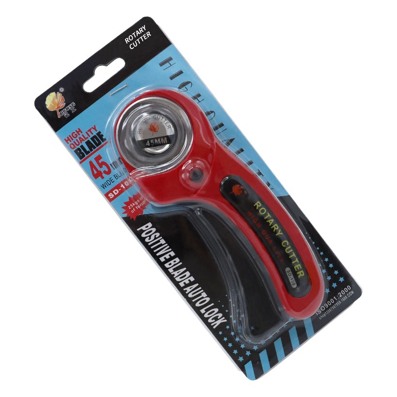 Patchwork cuchillo de rodillo de cocina 45mm cuchillo de corte de cuero con hoja anillo de goma hoja de corte mango rodillo