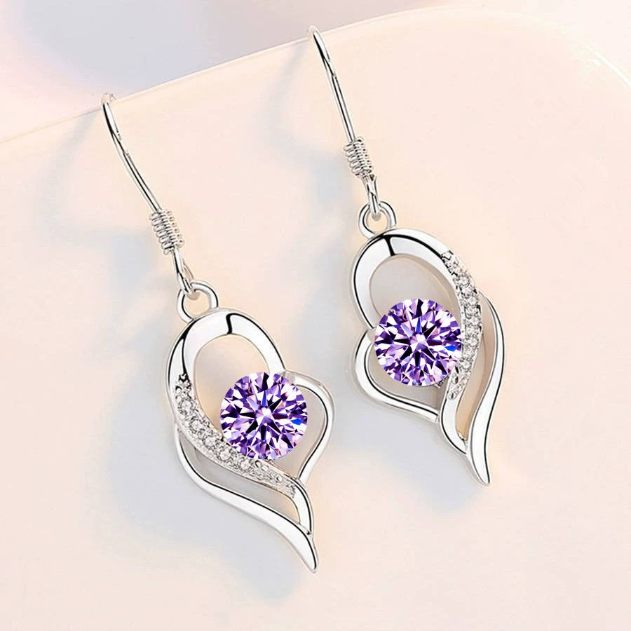 Cross-border шейнов горячая модель, у меня ты в сердце. Белые diamond серьги, модные любовные серьги, женские персональные и многофункциональные аксессуары.