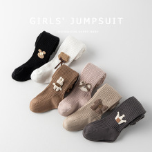 儿童打底裤春秋季精梳棉小中大童女孩可爱婴幼儿连体高弹连裤袜