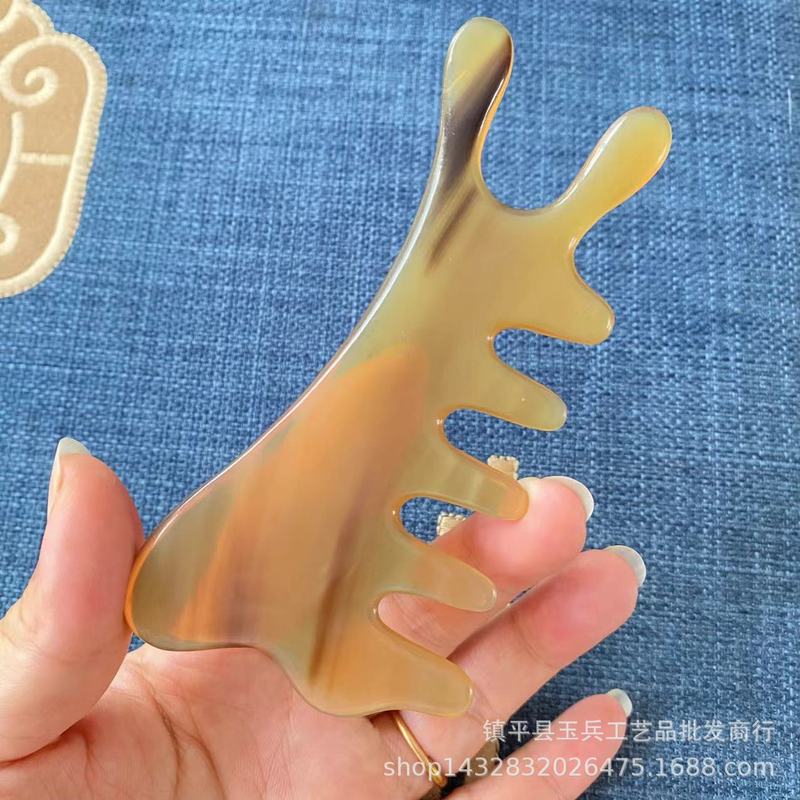 牛角梳四合一头皮按摩梳子头部头疗疏通经络脸部眼部按摩刮痧|undefined