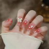 Fake nails, removable nude nail stickers from pearl for manicure, ready-made product