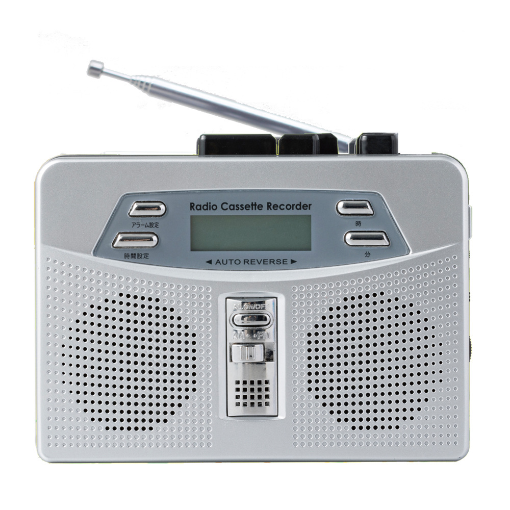 Reprodutor de cassetes AM/FM, estilo antigo, com rebobinamento automático, gravador nostálgico, walkman.