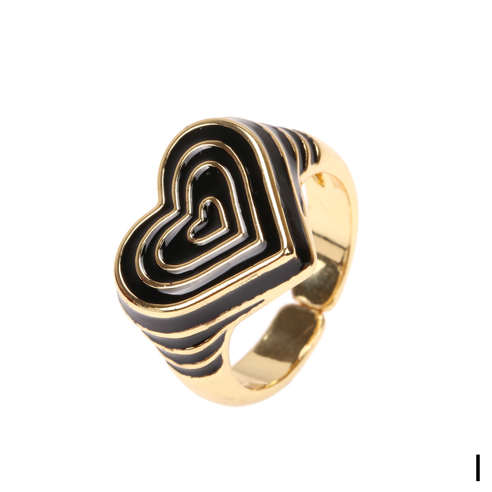 Candy Color Love Enamel Ring Female Fashion Design Drop Oil Forefinger Ring New Fashion Factory In Stock display picture 6