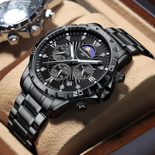 Ruizhiyuan Swiss men's watch multi-function luminous waterproof mechanical solid steel band watch cross-border foreign trade wholesale