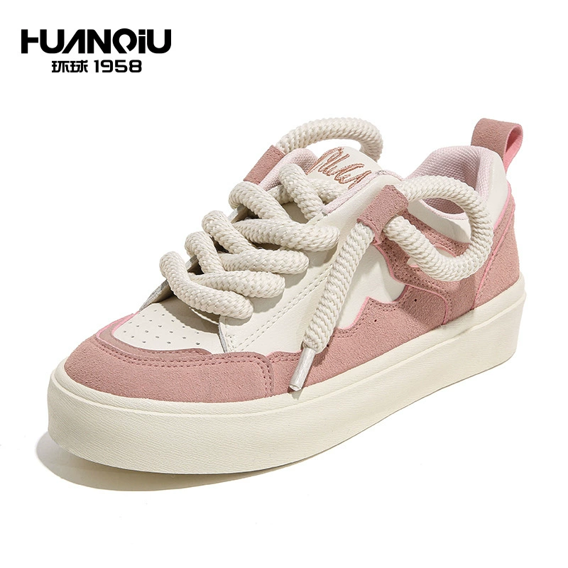 环球 Universal shoelaces for leisure, white shoes, 2025 years, trend of season, Korean style