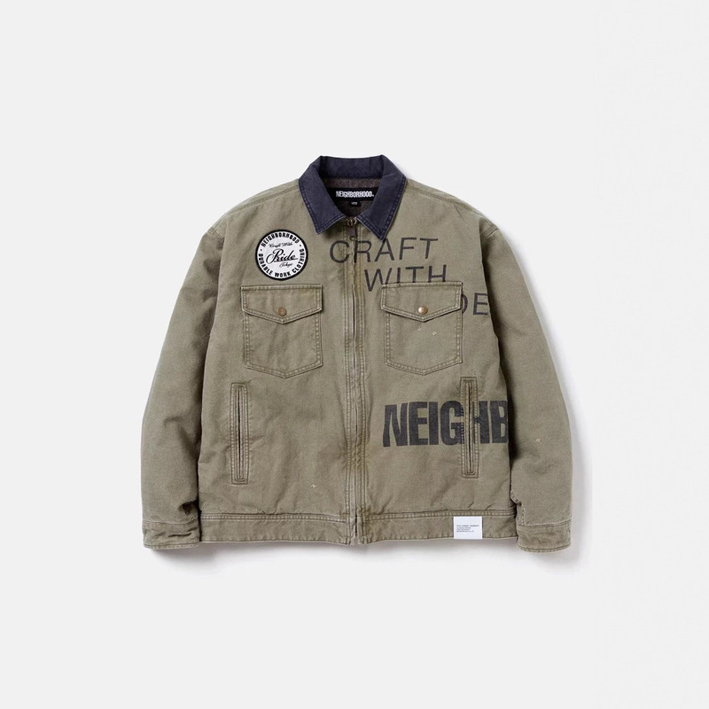 Trendy Nbhd Wool Lining Workwear Four-Pocket Retro Workwear Washed Jacket Washed Coat 24Aw