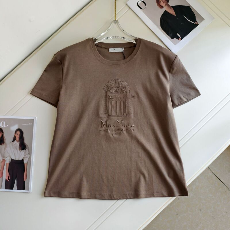 High-Quality Nanyou Women's Clothing Mx New Style Letter Embroidery Embossed Retro Fashion Versatile Round Neck Short-Sleeve T-Shirt for Women High-Quality Nanyou Women's Clothing Mx New Style Letter Embroidery Embossed Retro Fashion Versatile Round Neck Short-Sleeve T-Shirt for Women