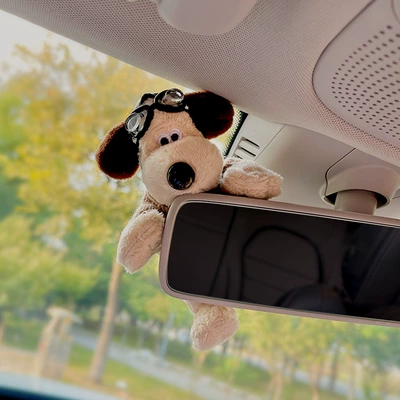 Central Control Screen Car Doll – Car ornaments - coffee-sweater-flying-mirror-dog-rear-view-mirror-ornament