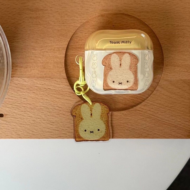 Toast Miffy Rabbit design, compatible with Huawei FreeBuds Pro 3/Pro 4 wireless Bluetooth earphone cases, Pro 5/7i soft cases