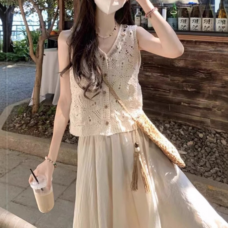 夏にぴったりの、小さめの女性向けのユニークで美しいスーツ、ボヘミアンスカート、101.25kg点セット|undefined