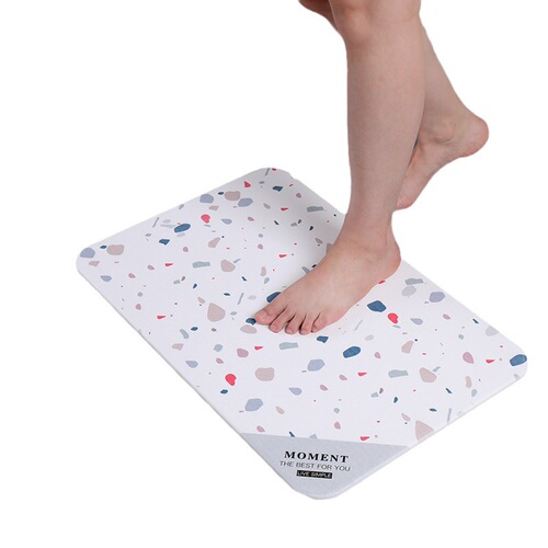 Diatomaceous Earth Foot Mat Absorbent Mat, Silicon Diatomaceous Earth Floor Mat Bathroom Foot Mat Non-Slip Mat Quick Dry Door Mat