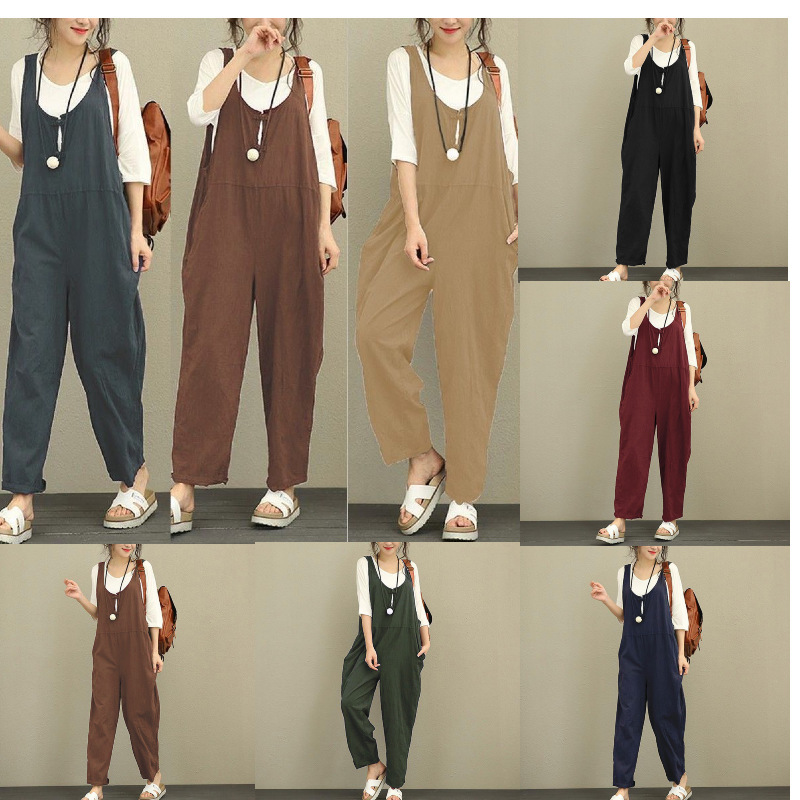 European Station Spring European and American Jumpsuit New Vest Loose Pocket Pants Factory Spot