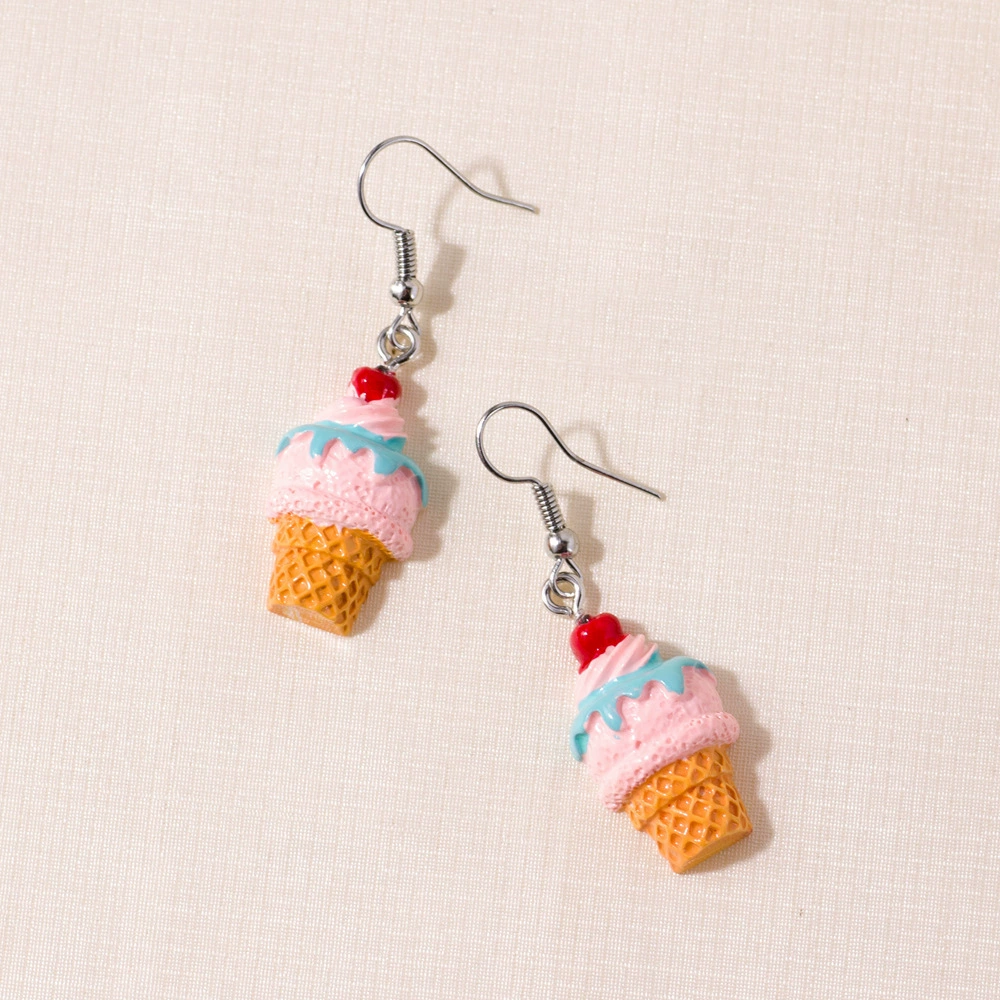 Серьги с мороженым цвета Amazon трансграничные новые серьги маленькие свежие милые мини-десерты креативные серьги для женщин