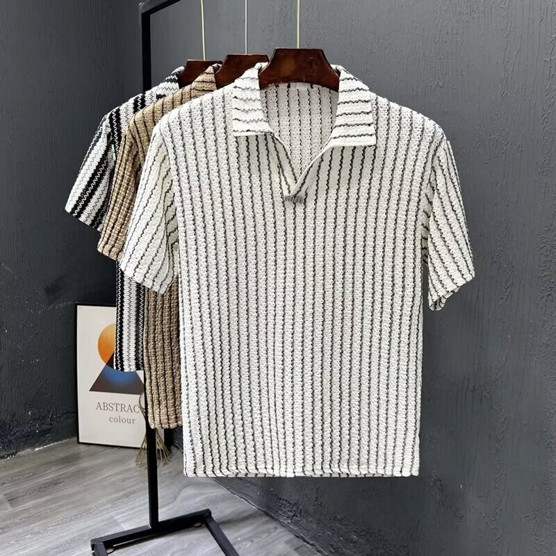 Men's Short-Sleeve V-Neck Polo Shirt, Trendy Brand T-Shirt, 2026 New Hot Style, Super Stylish Men's Clothing, Cool and Handsome Style Men's Short-Sleeve V-Neck Polo Shirt, Trendy Brand T-Shirt, 2026 New Hot Style, Super Stylish Men's Clothing, Cool and Handsome Style