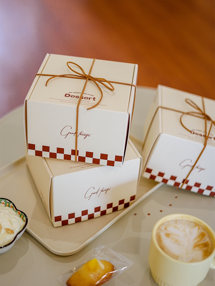 Ins caja de embalaje de panadería Madeleine Sykon caja de pastel galletas dulces macarón caja de embalaje de pan de bergo