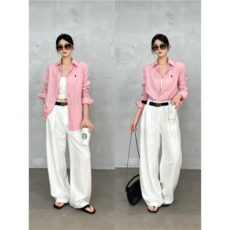 Multi-Color Options Available! 100% Linen Old Money Style Vintage Embroidered Shirt, Versatile and Stylish, Sun-Protective Long-Sleeve Shirt for Women Multi-Color Options Available! 100% Linen Old Money Style Vintage Embroidered Shirt, Versatile and Stylish, Sun-Protective Long-Sleeve Shirt for Women