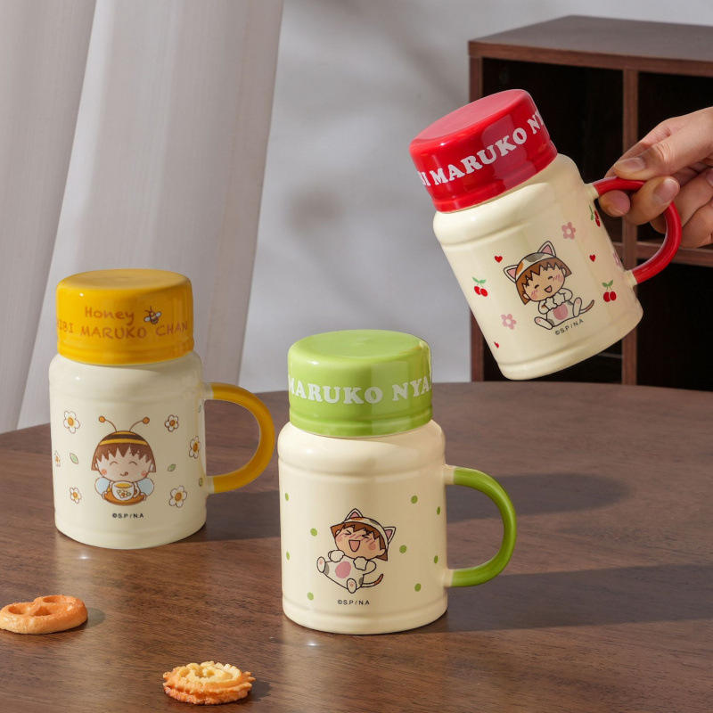 Cereza bola de cerámica auténtica taza de café infantil encantadora taza de agua de la oficina taza doméstica