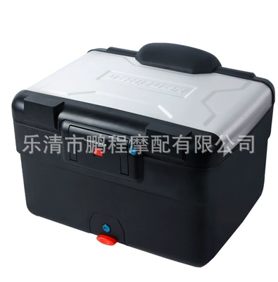 E -690000 Lihao motorcycle tail Motorcycle trunk - e69-black-tail-box-silver-panel-backrest