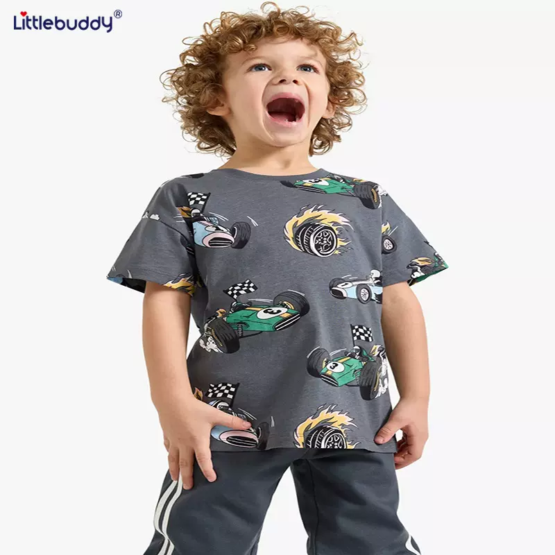 男童纯棉短袖T恤2025夏季新款儿童服装卡通印花潮范宝宝上衣