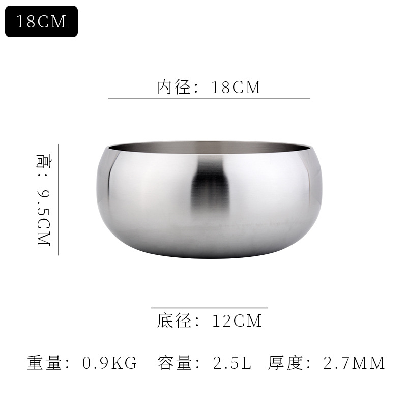 18 / 10 acero inoxidable de tres capas de acero manzana sopa tazón de sopa tazón de fideos se puede calentar a fuego abierto sin escoger la preparación de la estufa y fideos