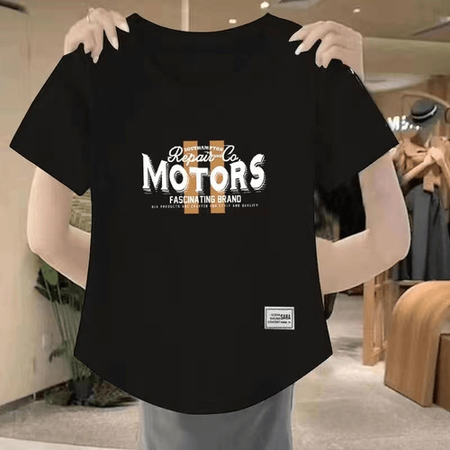 New Chinese Style National Style Women's White Summer Retro Heavy Work Print T-Shirt Short Sleeve Bodice