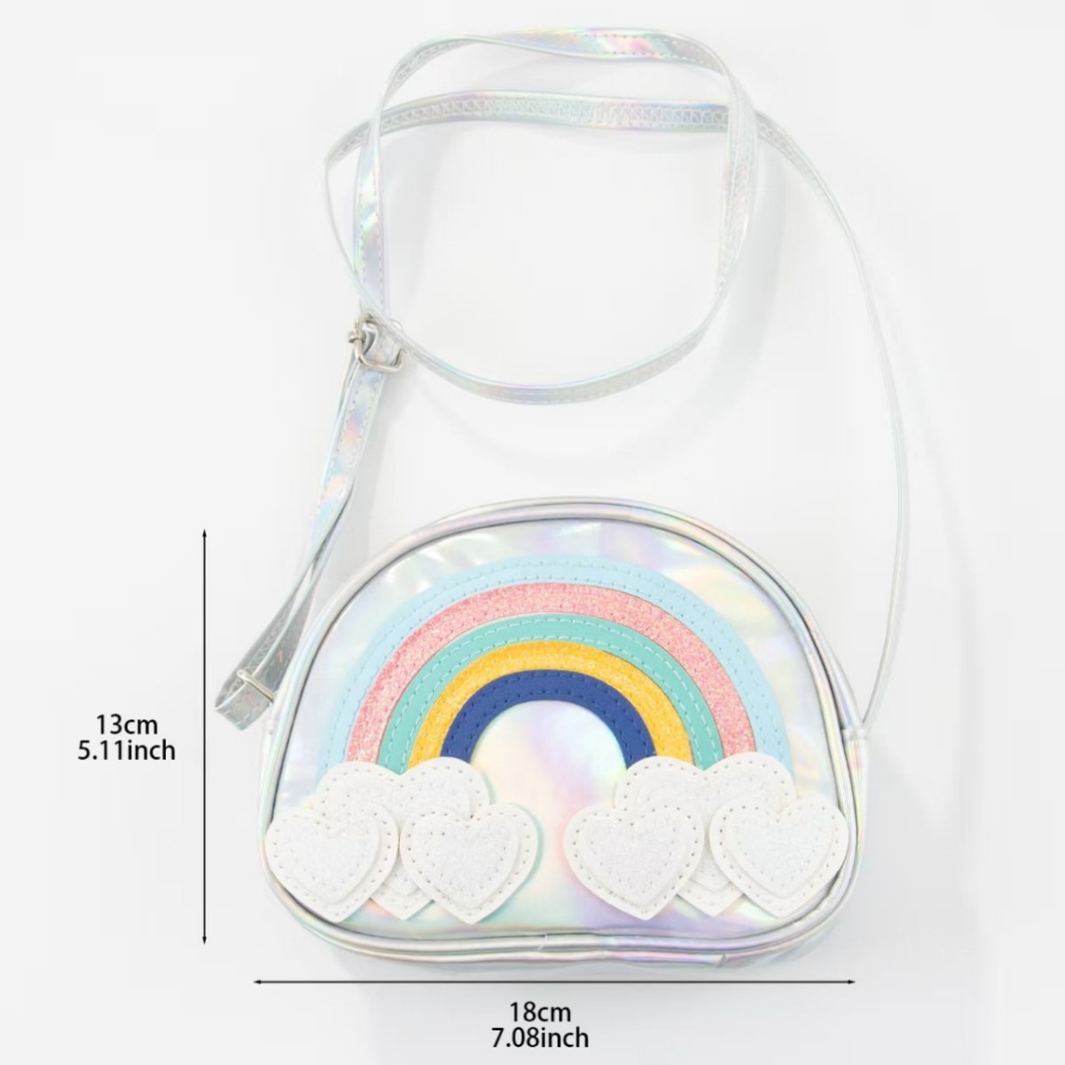 New Children's Colorful Laser Rainbow Bag, Cute, Fashionable and Stylish Crossbody Bag, Children's Coin Purse Bag Wholesale Cross-Border