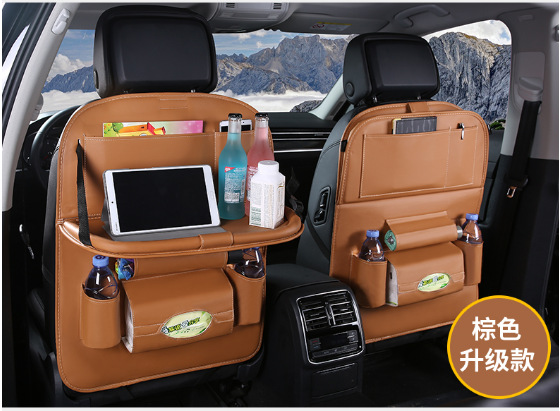 Suministros de coche asiento trasero bolsa de almacenamiento multifunción coche respaldo mesa de comedor de almacenamiento de suministros de decoración interior del coche