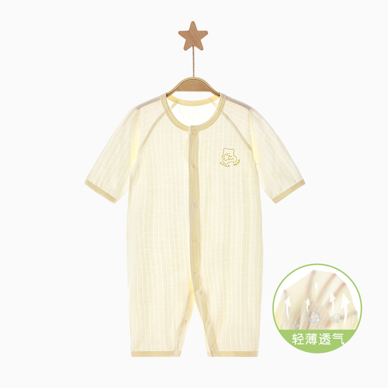 Ropa de bebé de una pieza, ropa de verano para recién nacidos, hombres y mujeres, pijamas transpirables de manga larga, ropa de verano para bebés image 9
