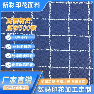 广州定做帆布热转印 格子印花布料 12安全涤帆布适用休闲背包桌布
