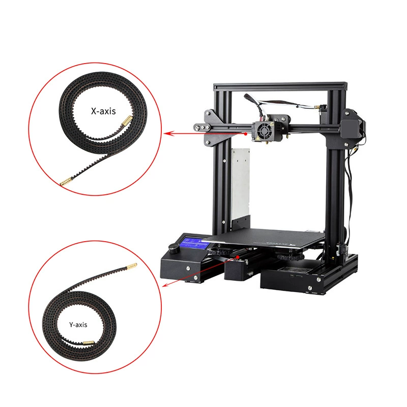 Аксессуар для 3D принтера Ender-3S/Ender-3Pro Gates 2GT-6 медная пряжка синхронный ремень XY ось