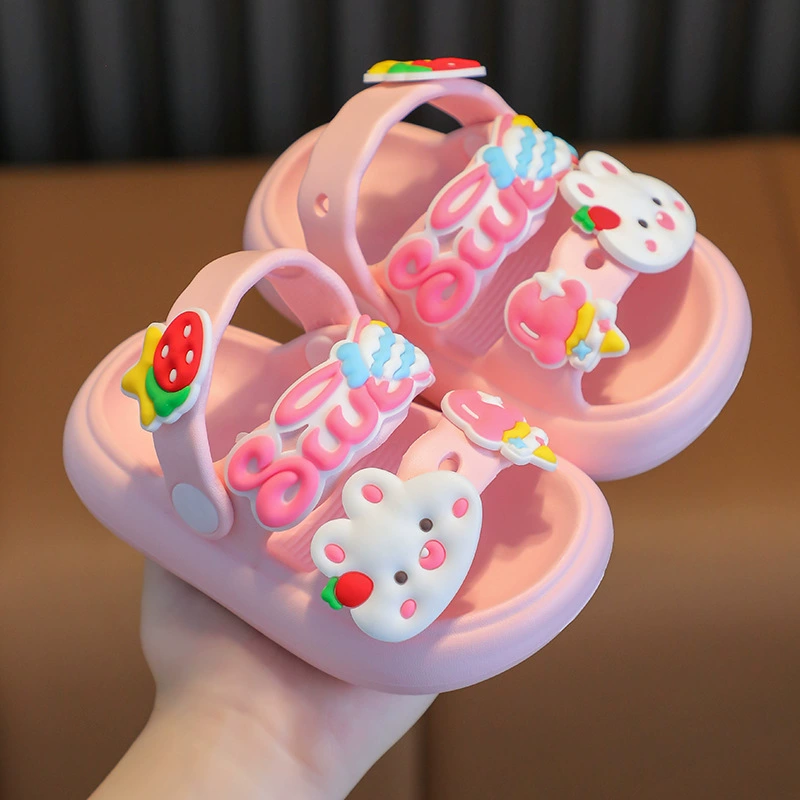 Детские сандалии Летняя женская мягкая подошва ребенок мультфильм милый интерьер принцесса средних и маленьких детей пляжные сандалии тапочки мужчины