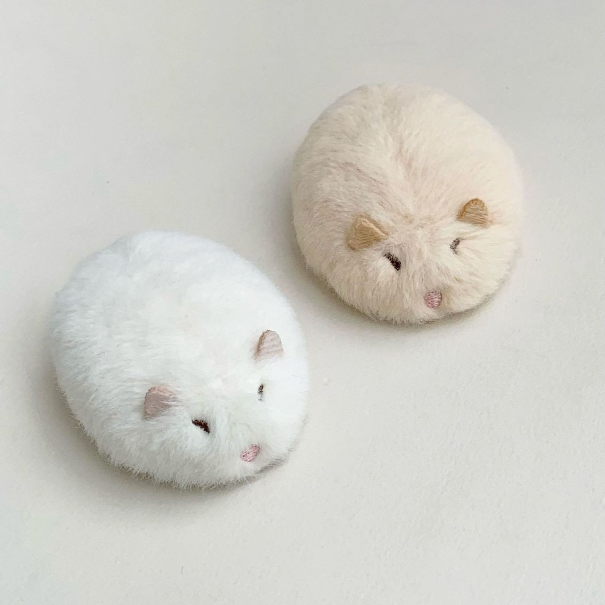 [Hair Clip Style] Milk White + Beige