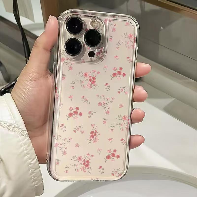 French romántico pequeño floral para iphone16promax funda para teléfono móvil Apple 15/14pro Japón y Corea 13/12x