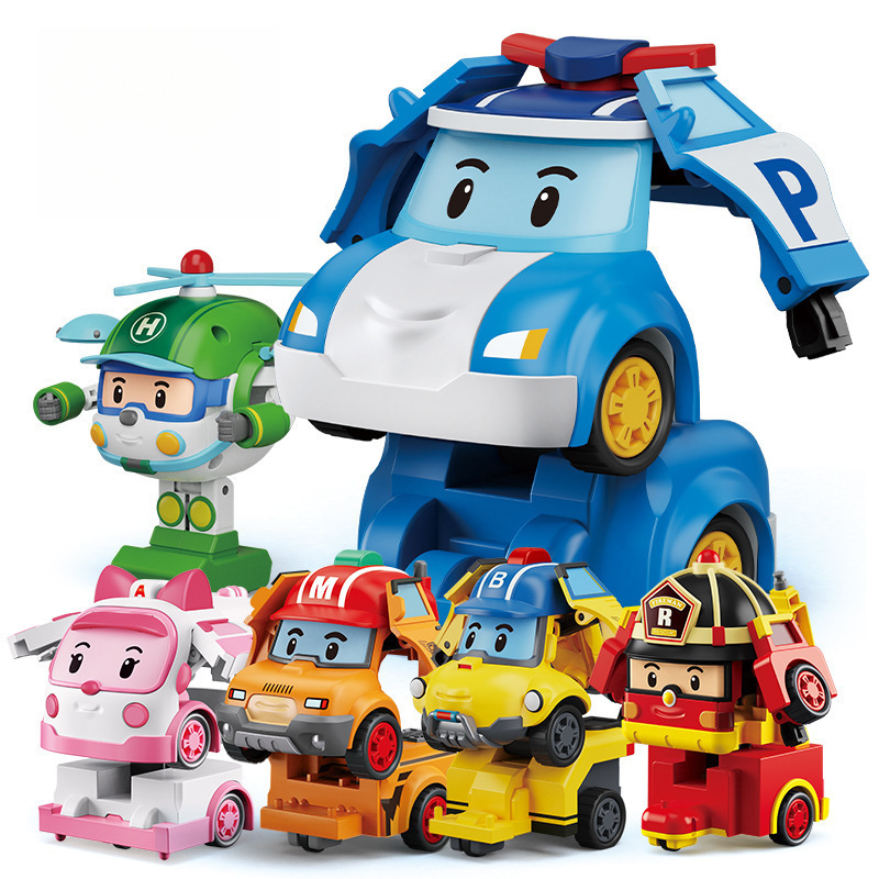 Polly Transforming Robot Inertial Children's Toy Car Educational Toy Boys Cartoon Rescue Team Model Available for Wholesale