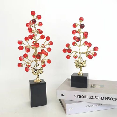 Light luxury high-end money tree ornaments purple grape living room wine cabinet office home decoration housewarming gift
