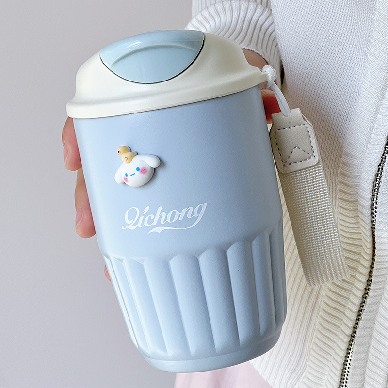 316ステンレスコーヒーカップ高颜値潮牌アメリカ式コーヒーカップシンプル風高級陶磁器内胆保温カップ|undefined
