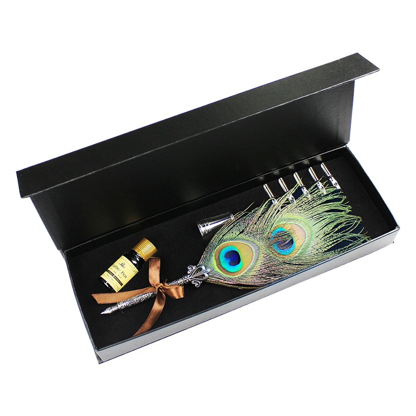 T06GA-S2 Oren vintage feather dip fountain pen Harry Potter Peacock pen gift box birthday gift suit