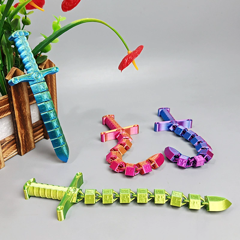 Популярный трансграничный подвижный меч, 3D-печатный меч, трансформирующийся меч-хлыст, креативный подарок, снятие стресса, подвижный шарнир