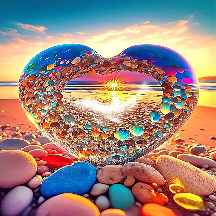 Pintura de diamantes DIY transfronteriza al por mayor, 5D, superventas, con diseño de luna junto al mar, diamantes redondos, diamantes completos, diamantes cuadrados, pintura decorativa para sala de estar