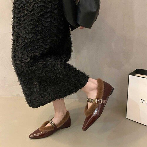 New plus-size fluffy single shoes, TEMU
