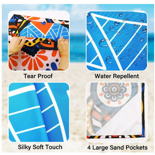 Factory Direct Sales Pocket Picnic Mat Amazon Outdoor Camping Beach Mat Waterproof Plaid Fabric Polyester Picnic Blanket