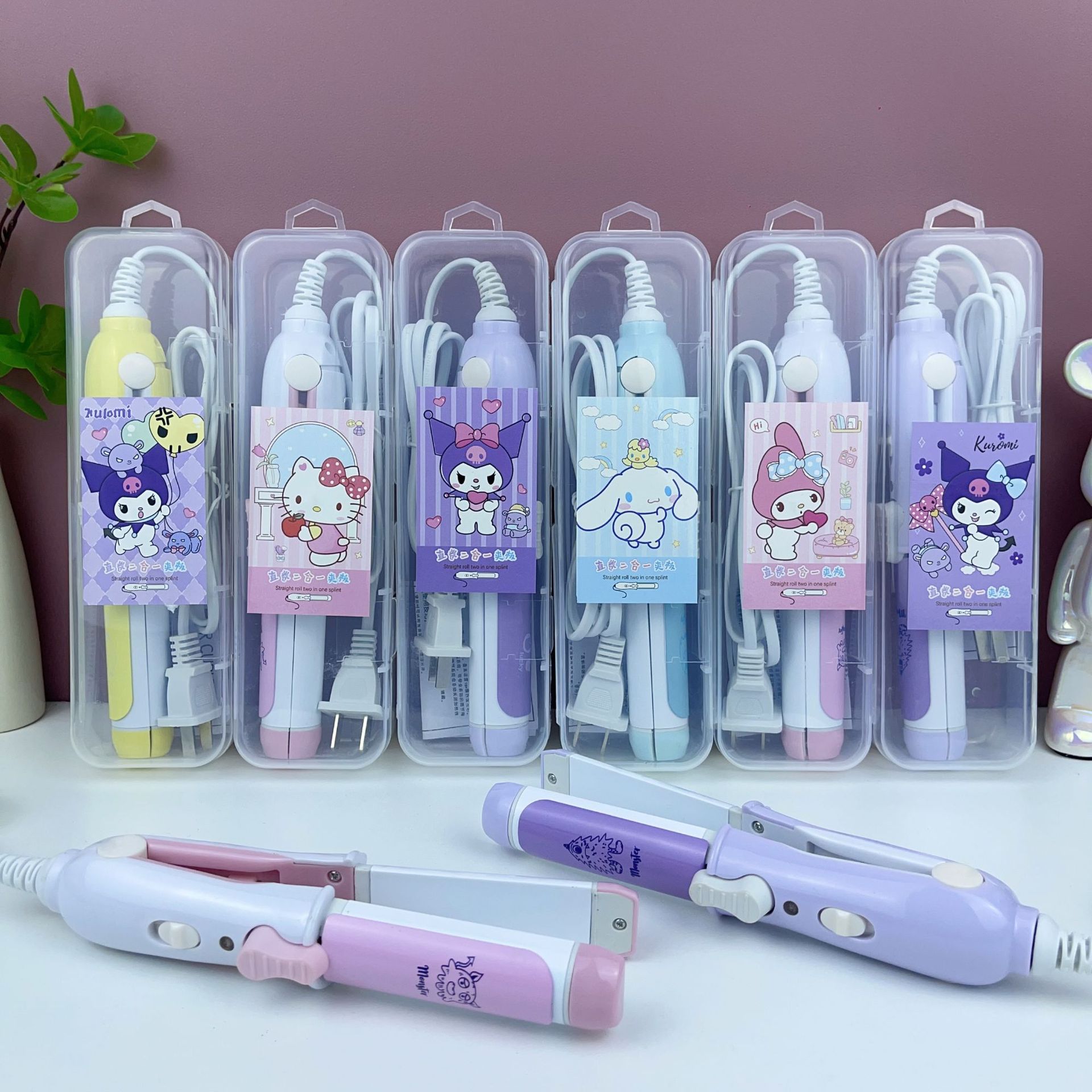 New Sanrio Series Splint Hair Curler Student Female Hair Low Power Dormitory Kulomira Straight Curler
