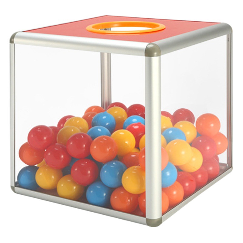 Four-sided transparent lottery box creative activities acrylic lottery box catch coin box blank box ballot box