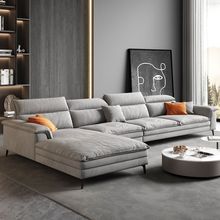 意式极简布艺沙发客厅大小户型家用新款高靠背直排乳胶羽绒布沙发