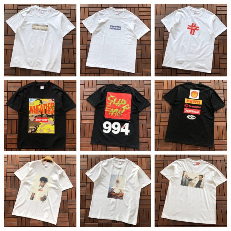 Trendy Supreme Letter Print Box High-Quality Short-Sleeve T-Shirt Unisex Loose Street Style Dropshipping 260g Trendy Supreme Letter Print Box High-Quality Short-Sleeve T-Shirt Unisex Loose Street Style Dropshipping 260g