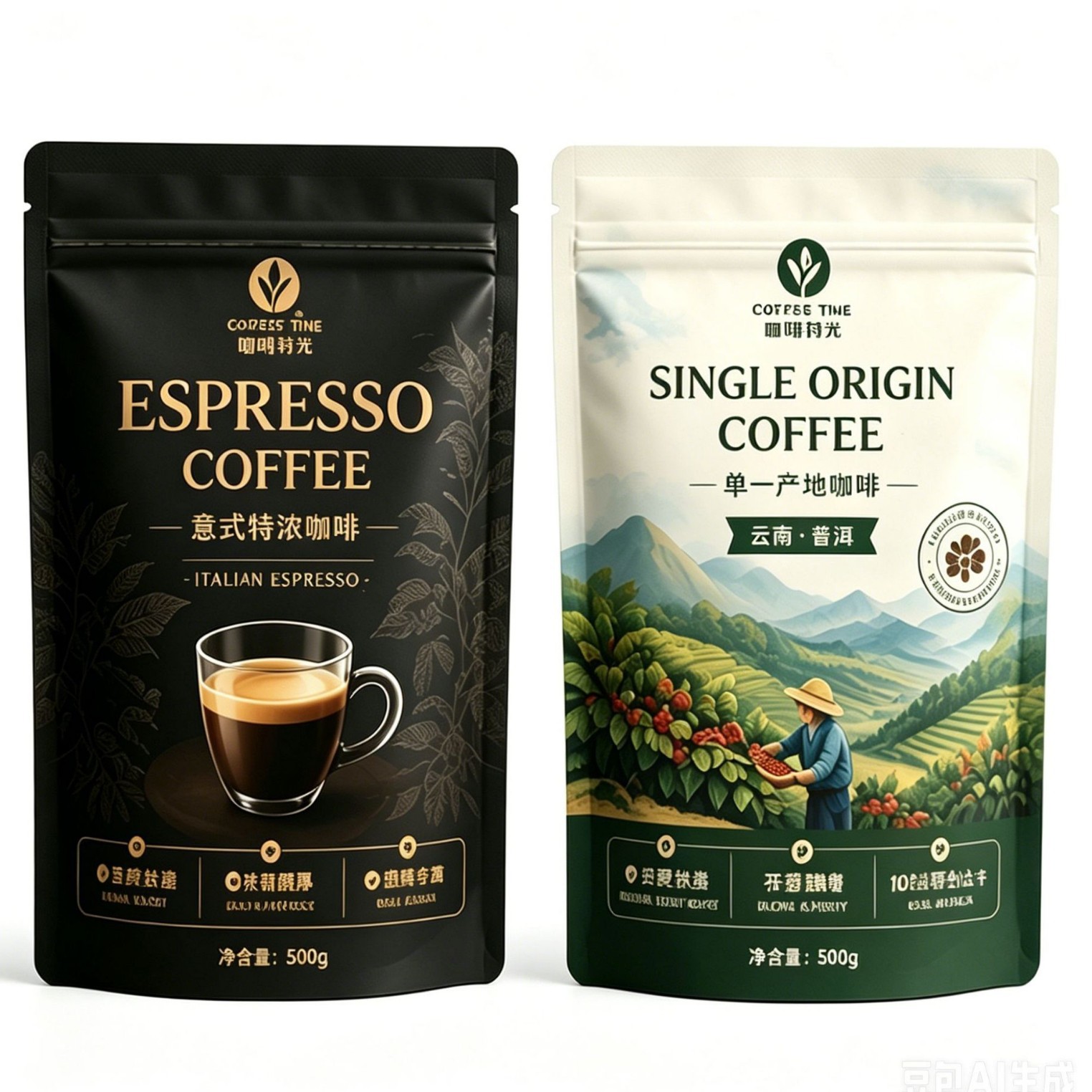 咖啡包装袋定制食品级自立袋单向排气阀铝箔袋工厂支持小批量定做